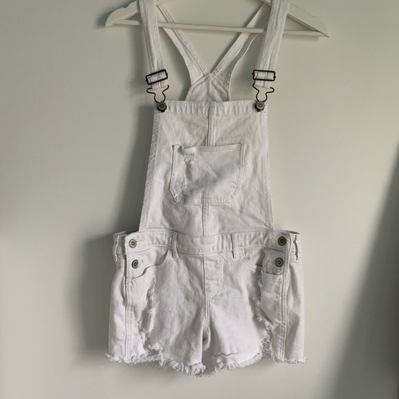 Hollister white distressed shorteralls - Picture 1 of 7